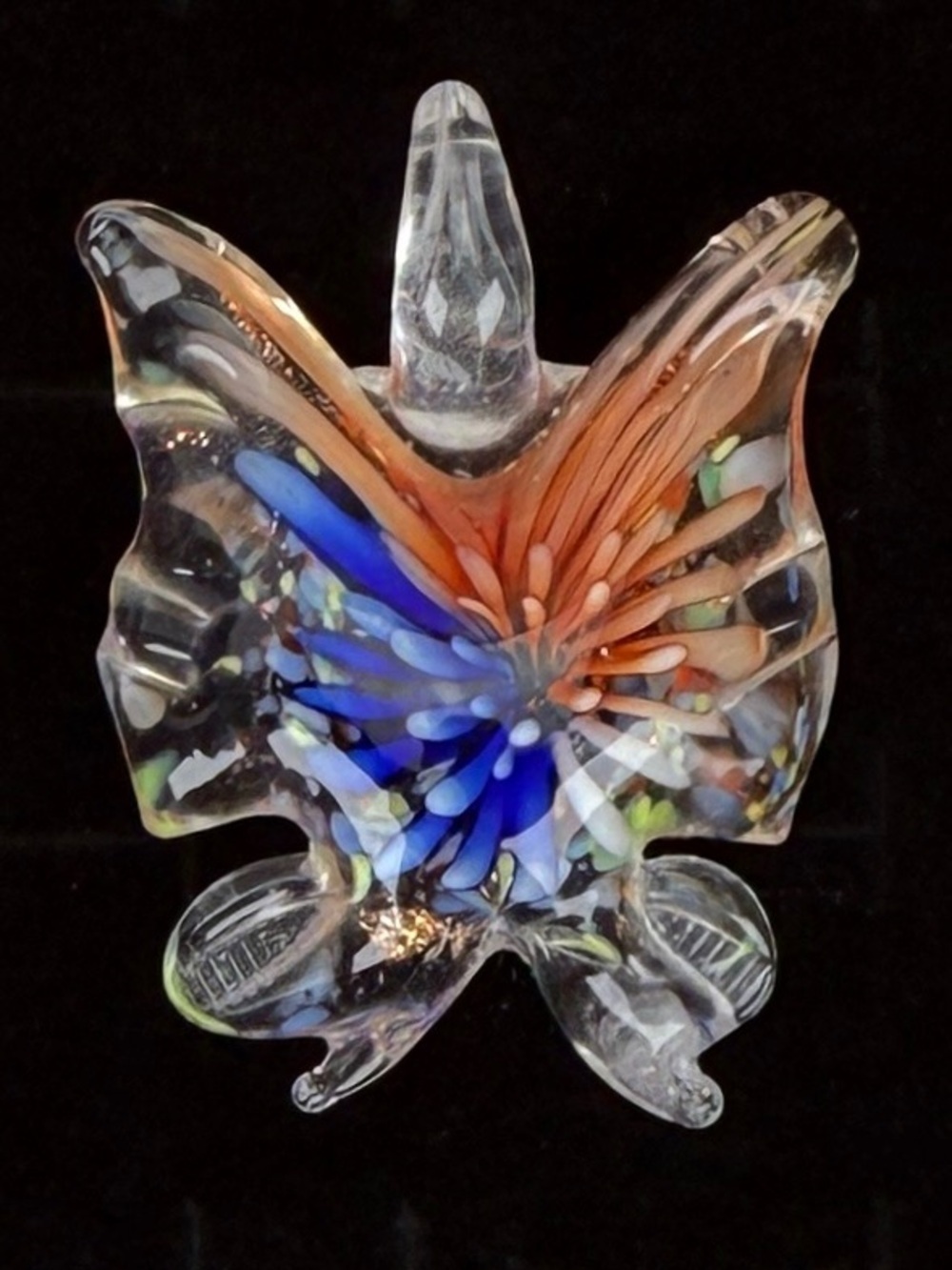 Stunning Hand Blown Glass Butterfly Pendant